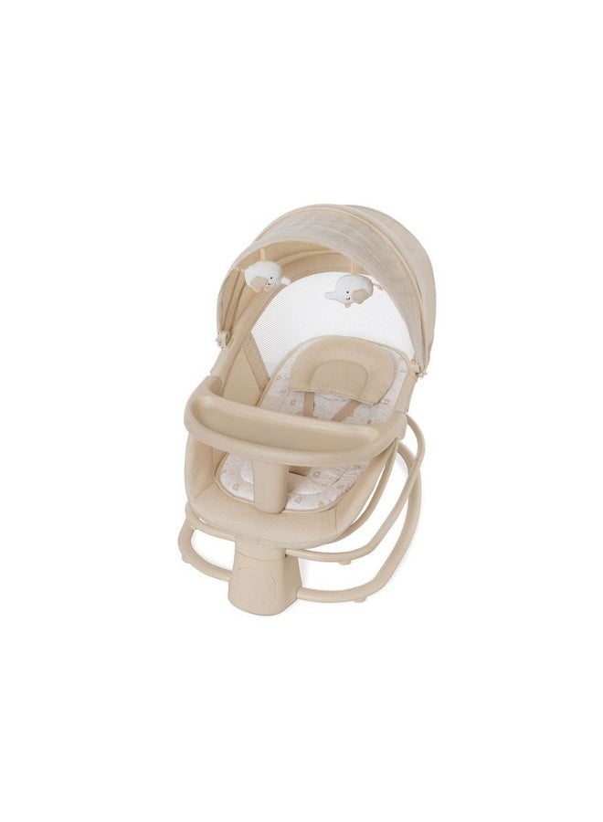 Mastella 4-in-1 Baby Swing with Dinner Plate, App Control, Adjustable Backrest, and Electric Rocking Chair